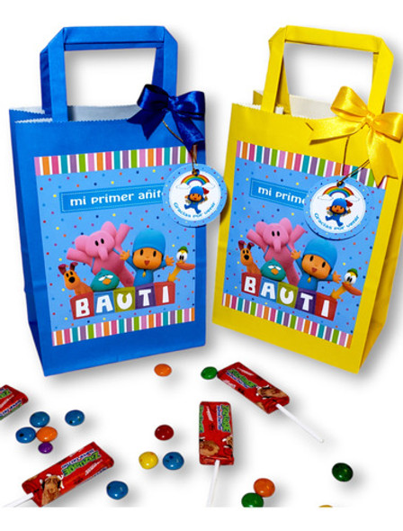 Bolsitas Para Sorpresitas Y Golosinas Personaliz Pocoyo X10 0