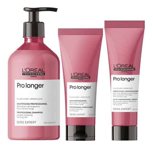 Kit Pro Longer Shampoo 500ml, Acondicionador 200ml Y Leav In 0 Kit Pro Longer Shampoo 500ml, Acondicionador 200ml Y Leav In 0