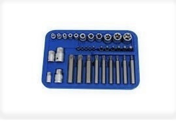 Juego De Tubos  Hembra Y Puntas Torx Seguridad Eurotech 35pz 0