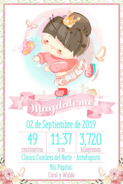 Pizarra Poster Editable De Regalo De Nacimiento 14 0