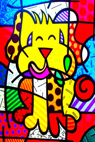 Romero Britto - Perro Amarillo - Lámina 45x30 Cm. 0