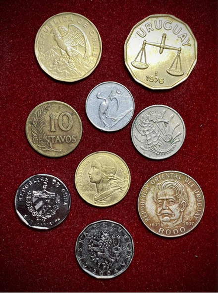 Lote X9 Monedas Mundiales Oferta!! Míralas 0