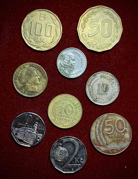 Lote X9 Monedas Mundiales Oferta!! Míralas 1