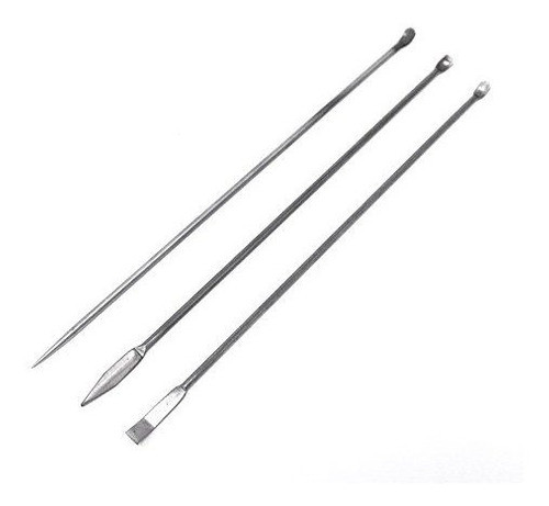 Set De 3 Micro Cuchara Espatula Punta De Laboratorio 22cm 0