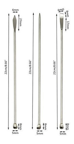 Set De 3 Micro Cuchara Espatula Punta De Laboratorio 22cm 1