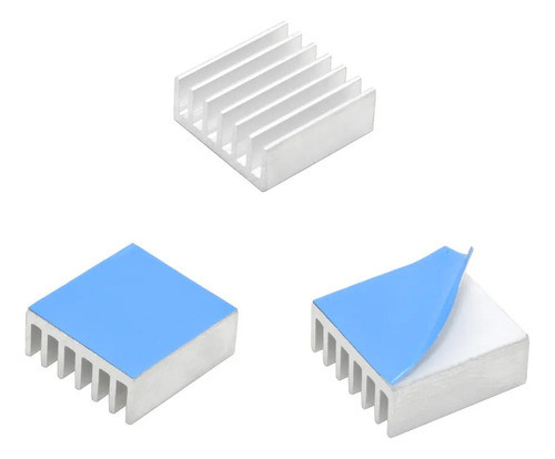 Kit C/ 3 Dissipador De Calor Autoadesivo 15mm X 15mm X 5,5mm 0