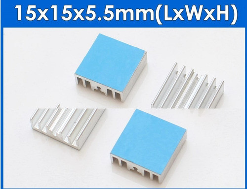 Kit C/ 3 Dissipador De Calor Autoadesivo 15mm X 15mm X 5,5mm 1