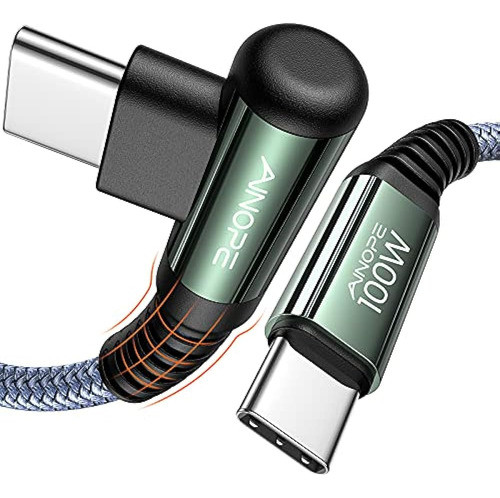 Cable Usb C A Usb C 100 W [10 Pies 90 Grados], Ainope Tipo C 0