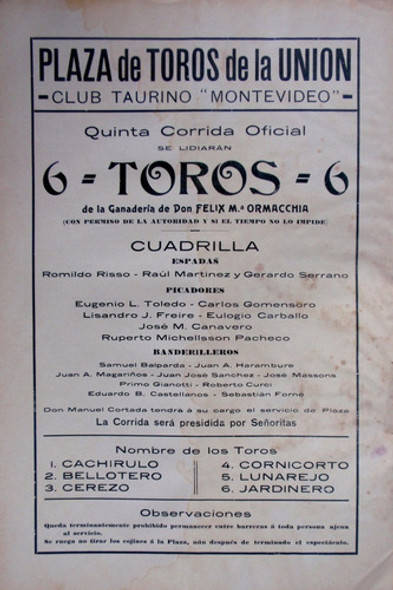 Semanario Ilustrado La Revista Toros Teatros 1910 Montevideo 1