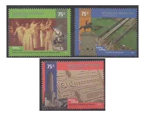2004 Conmem Historicas- Argentina (sellos ) Gj 3405/07 Mint 0