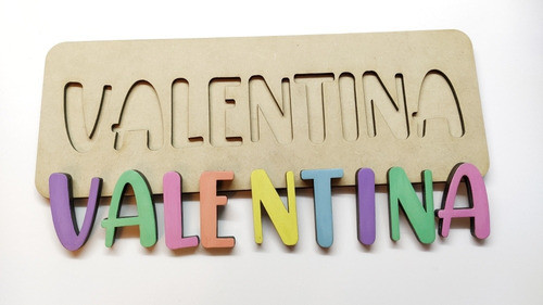 2 Juego Encastre Nombre Fibrofacil Letras Mdf Personalizado 0