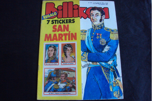 Revista Billiken # 3767 (10/8/1992) C/stickers San Martin 0