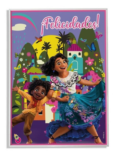 Afiche Felicidades 54 X 40 Cm Encanto X1u Cumpleaños Fiesta 0
