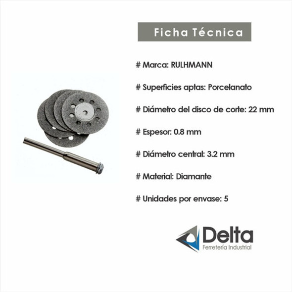 Discos Diamantado X 5 Uni P/ Dremel Ruhlmann 1
