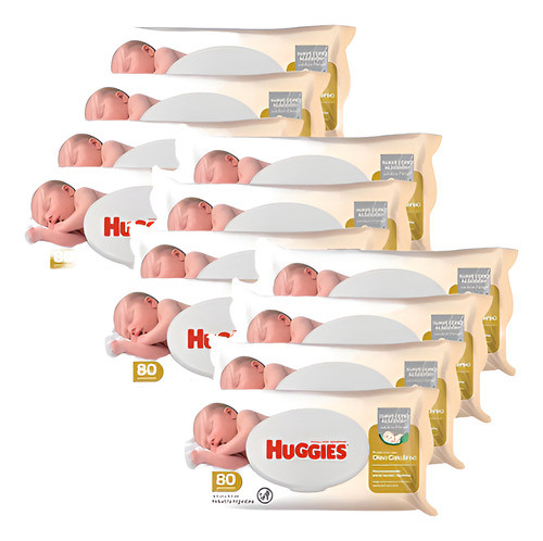 Toallas Humedas Huggies C/ Oleo Calcareo Deluxe X80 Caja X12 1