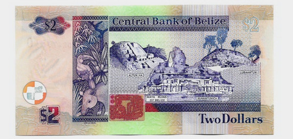 Fk Billete Belize 2 Dolares 2017 P-66 Nuevo Diseño U N C 1