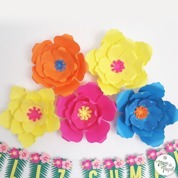 Flores Gigantes De Papel. Pack X 5u 0