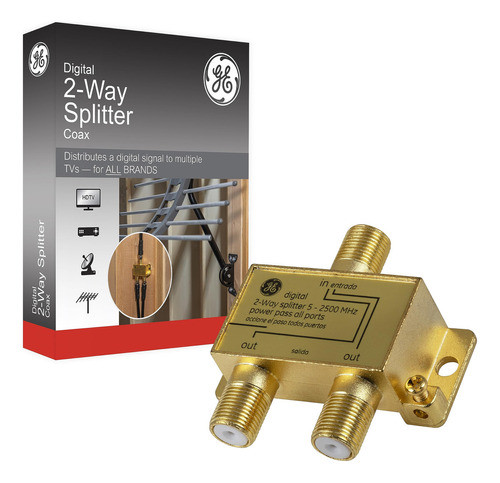 Divisor Coaxial Ge Digital 2 Vías, 2.5 Ghz 5-2500 Mhz, Compa 1