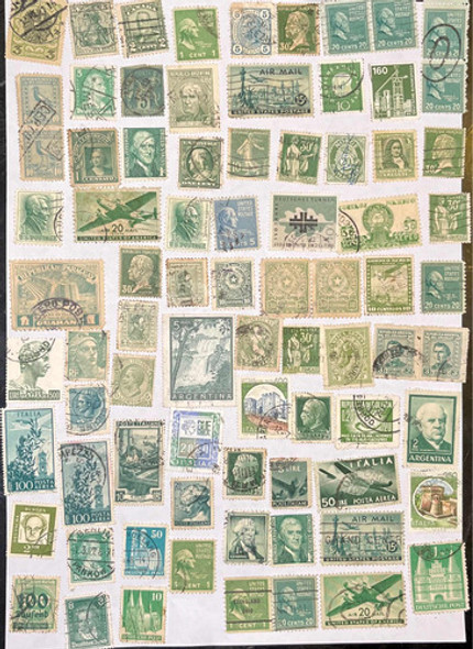 Sello Correo Antiguo Verde 78 Estampillas Buenas D Colección 0