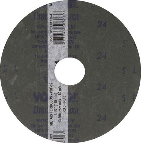 Lixa Disco De Fibra 4.1/2 G100 Para Aço Vdf 47 Vonder 1