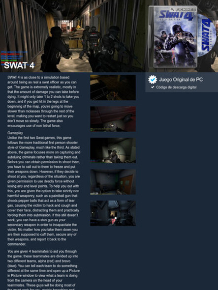 Swat 4 : Gold Edition - Descarga Digital - Pc #7288 1