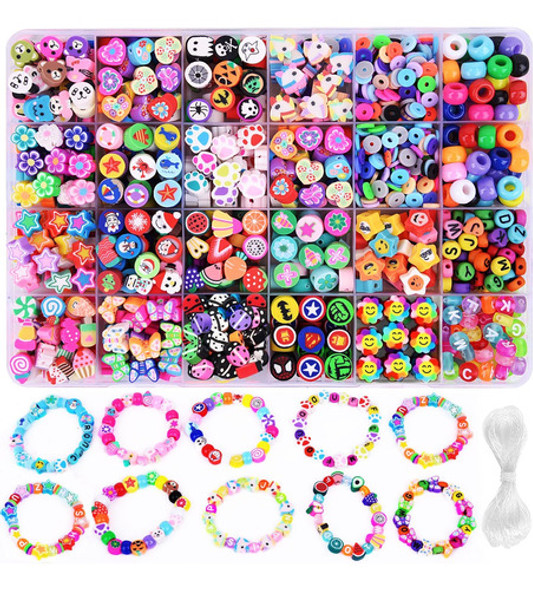 Kit De Fabricación De Pulseras Con 1000 Cuentas De Arcilla 0