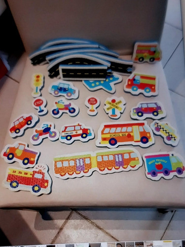 Autos, Señales Y Carretera De Goma Eva Para Baño. Alex Juego 0