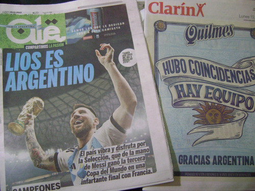 Diarios Clarin Y Ole ( 19-12) Argentina Campeon Mundial 2022 0
