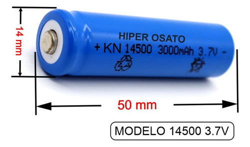 Bateria 14500 3,7v 5200mah Li-ion - Recarregável Menor Preço 0