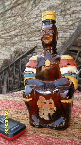 Linda Antigua Botella De Rhum Old Oak Negro Africano 0