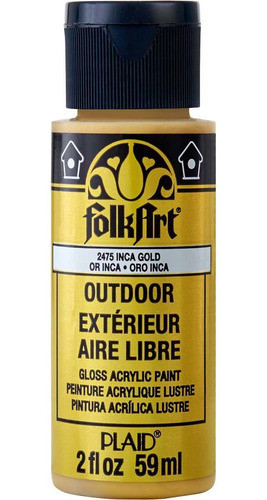 Acrilico Para Exterior Brillante Folkart Usa 59ml. Oro Inca 0