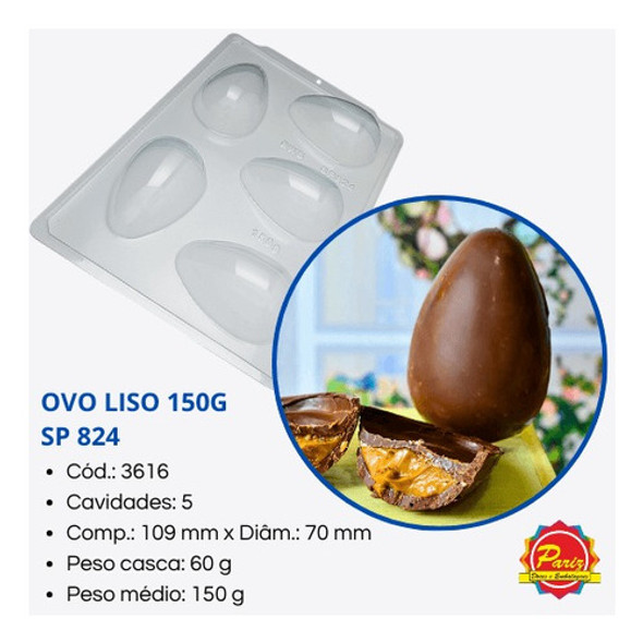 Kit 2 Forma Ovo Liso 150g Sp 824 Com Silicone C.3616 Bwb 1