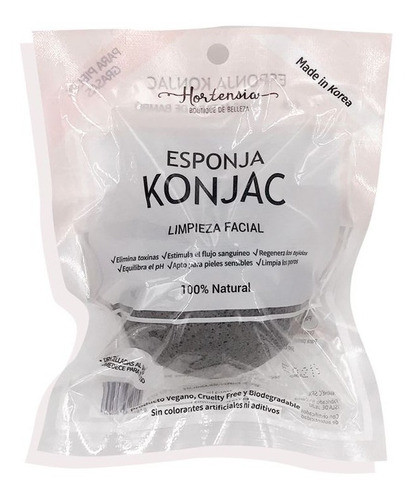 Esponja Konjac Ceniza De Bambú Hortensia 1