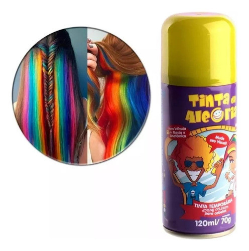 Tinta Da Alegria Spray Cabelo Barba Carnaval - 3 Unidades 0