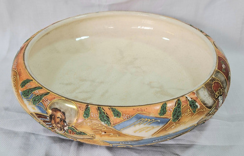 Antiguo Gran Centro Japon Satsuma Inmortales Porcelana B100 0