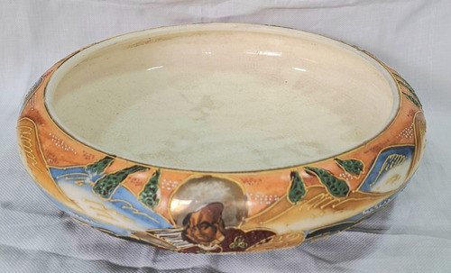 Antiguo Gran Centro Japon Satsuma Inmortales Porcelana B100 1