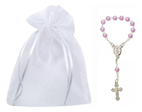 25 Mini Rosarios Denarios Con Bolsitas De Organza 1