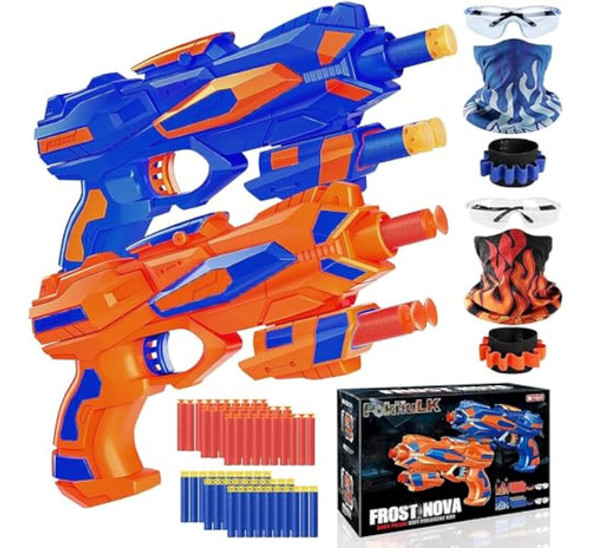 Juego De 2 Pistolas De Juguete De Espuma Con 60 0