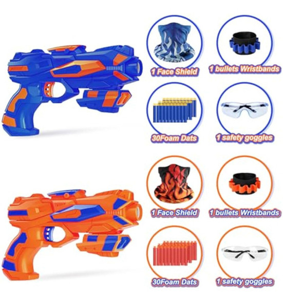 Juego De 2 Pistolas De Juguete De Espuma Con 60 1
