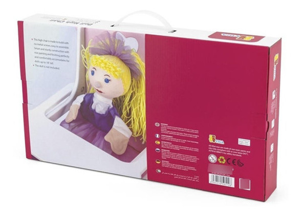 Silla De Muñecas De Madera  Rosada Para Niños - Viga 1