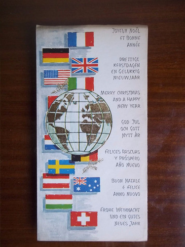 Tarjeta Feliz Navidad Año Nuevo Hallmark Idiomas 1950 Postal 0