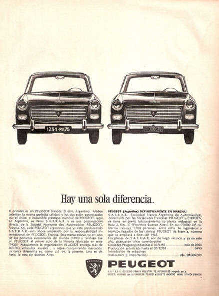 Peugeot 403 Y 404 Lote 3 Publicidades Decada ´60 0