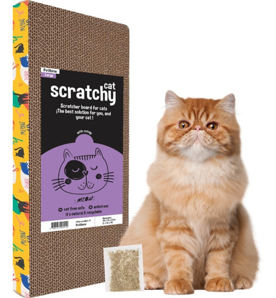Rascador Gatos Carton Corrugado Hierba Gatera Pethome Large 0