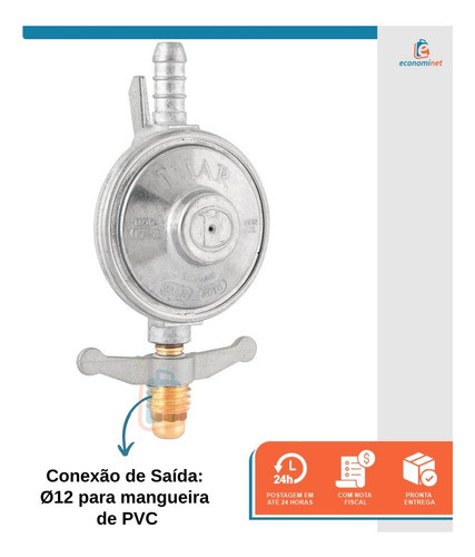 Registro Regulador Válvula De Gás 1,0 Kg/h Glp Imar 0728/01f 1