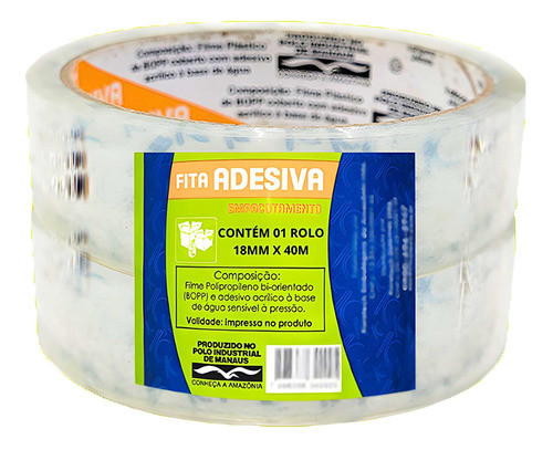 Fita Adesiva Transparente Resistente Tamanho:18x40m Unidade 0