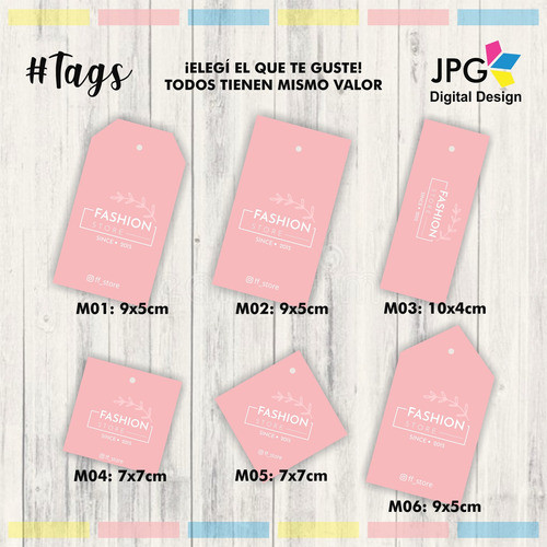 200 Etiquetas Colgantes Tags Ropa Prendas + Diseño Gratis 1