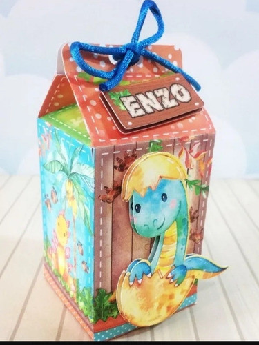 40 Cajitas Milk Box En 3d De Dinosaurios 1