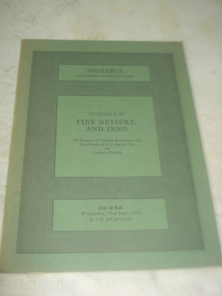 Sotheby & Co. Catalogue 1976 Of Fine Netsuke And Inro 0 Sotheby & Co. Catalogue 1976 Of Fine Netsuke And Inro 0