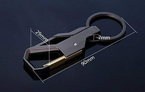 2 Llaveros Tipo Mosquetón Metal Resistente Plateado Negro 1