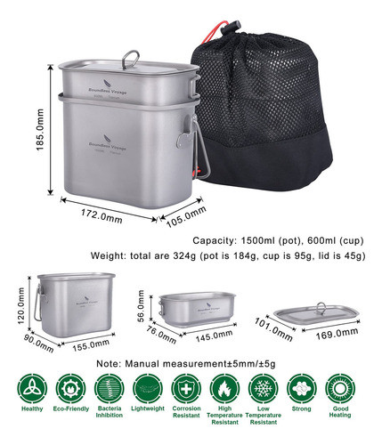 Boundless Voyage Juego De Utensilios De Cocina De Titanio P. 1